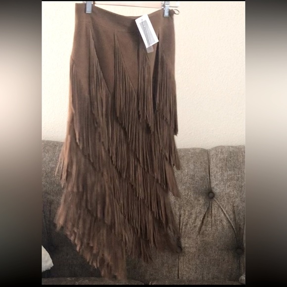 Intermix Suede Fringe Skirt- New With Tags!! - Picture 12 of 13